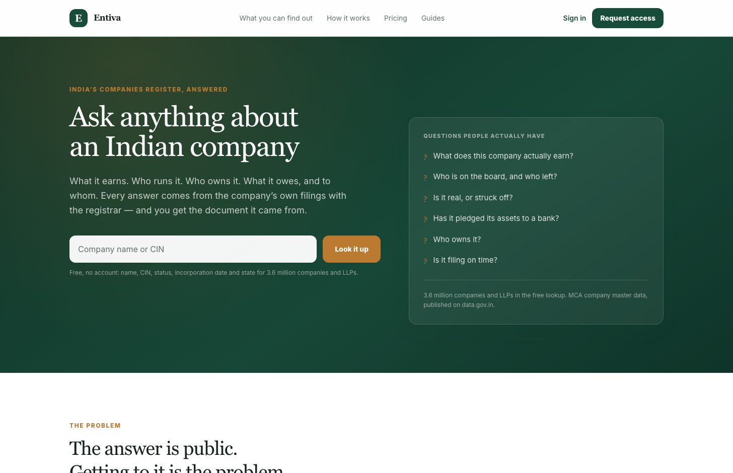 entiva.in — product screenshot